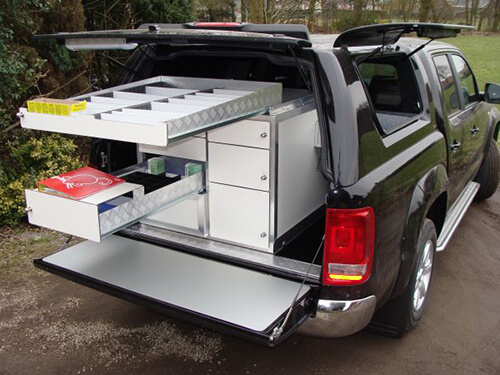 Volkswagen Amarok Mobieteek 7 laden, 1 gekoeld + bovenopliggende lade + bureau lade