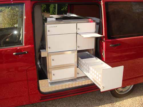 Volkswagen Transporter, Mobieteek in zijdeur, 2 laden gekoeld
