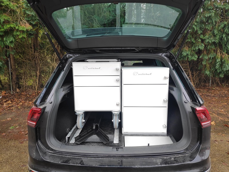 autoinrichting volkswagen tiguan met uitrijdende tandenkar
